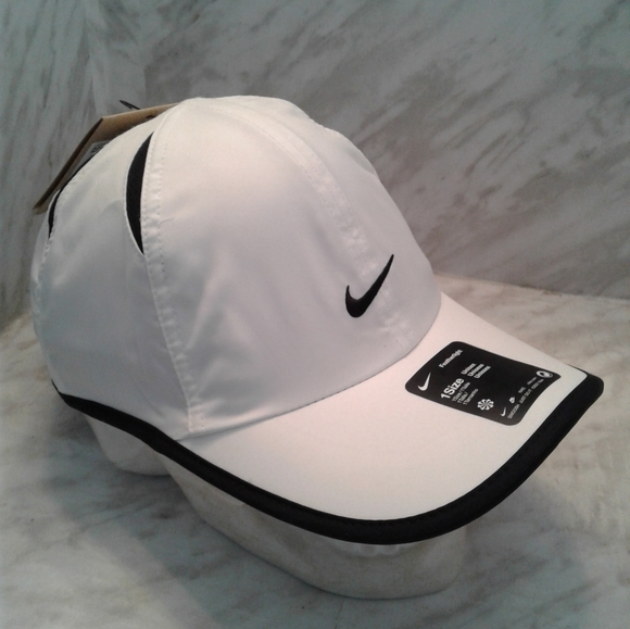 NWT Nike Aerobill Feather-light Dri-Fit Unisex Golf Running Tennis Hat Cap white - Picture 2 of 5
